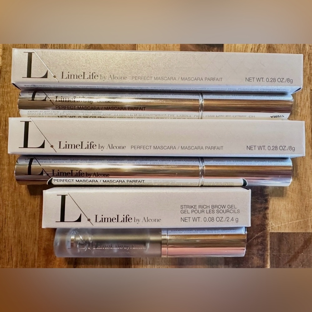 LimeLife by Alcone 2 Perfect Mascaras in Black & 1 Strike Rich Clear Brow Gel Se